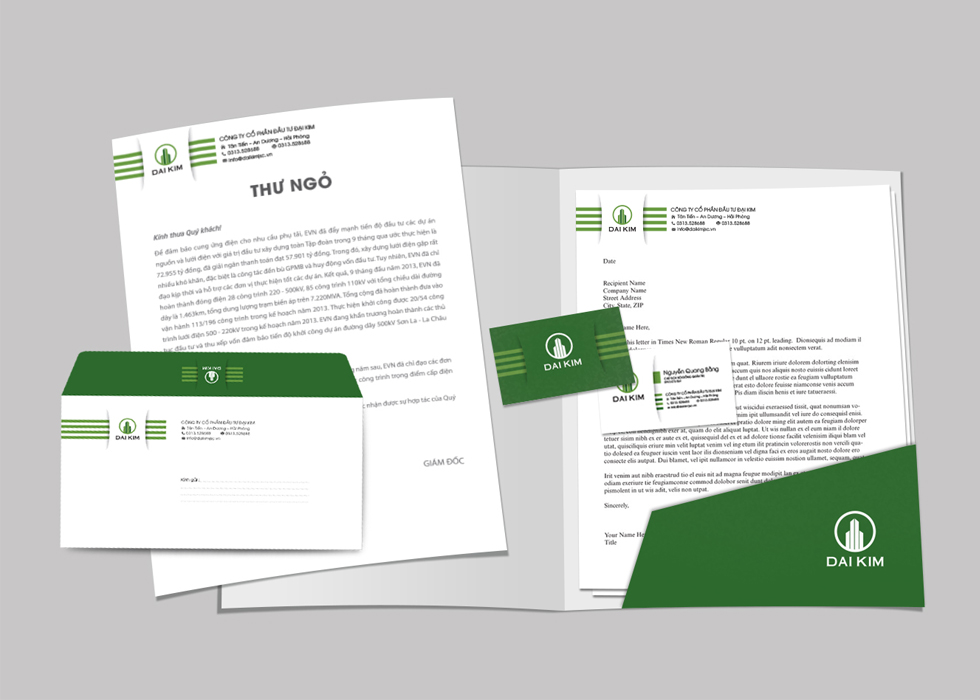 Đại Kim - Thiết kế logo và hệ thống nhận diện công ty nhập khẩu và phân phối thép Đại Kim